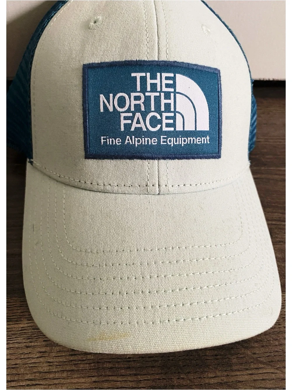 The North Face Blue Two Tone Colorblock Trucker Hat